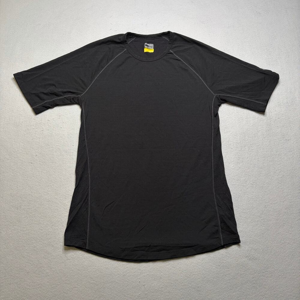 Icebreaker Merino 150 Zone Men Shirt Large Black Short Sleeve Base Layer Hiking